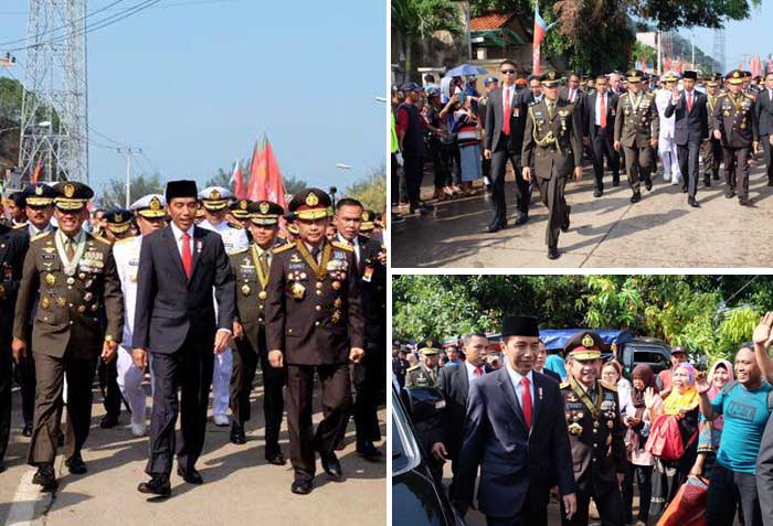 Presiden Jokowi Jalan Kaki ke Lokasi HUT TNI jadi Perhatian Dunia
